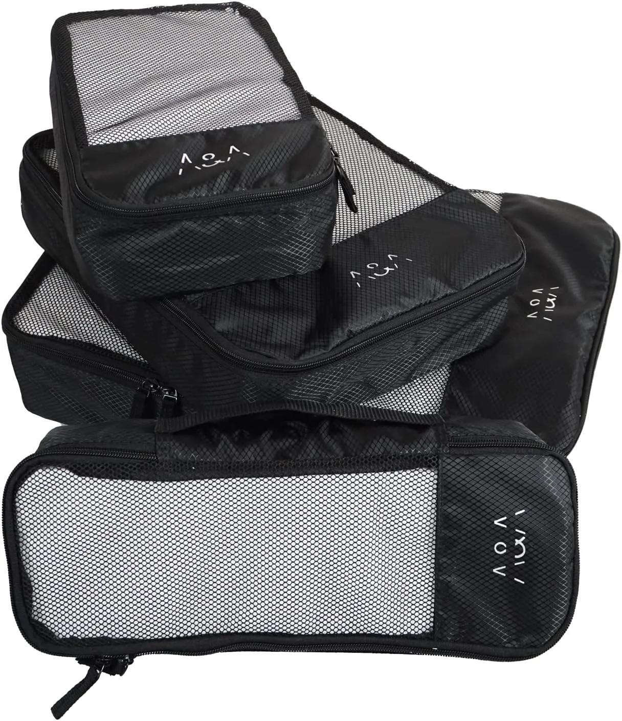 ANKIT INTERNATIONAL Travel Packing Cubes Set (Black) – Small, Medium, Large & Slim Travel Organizers – Lightweight Travel Pouch Set for Luggage, Suitcase & Office Trips – Packing Bags for Clothes