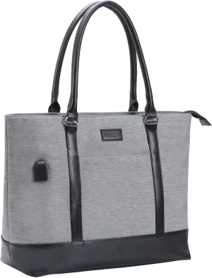 ANKUER Laptop Tote Bag Work Bag for Women with USB Port, 15.6 Inch Laptop Shoulder Business Bag