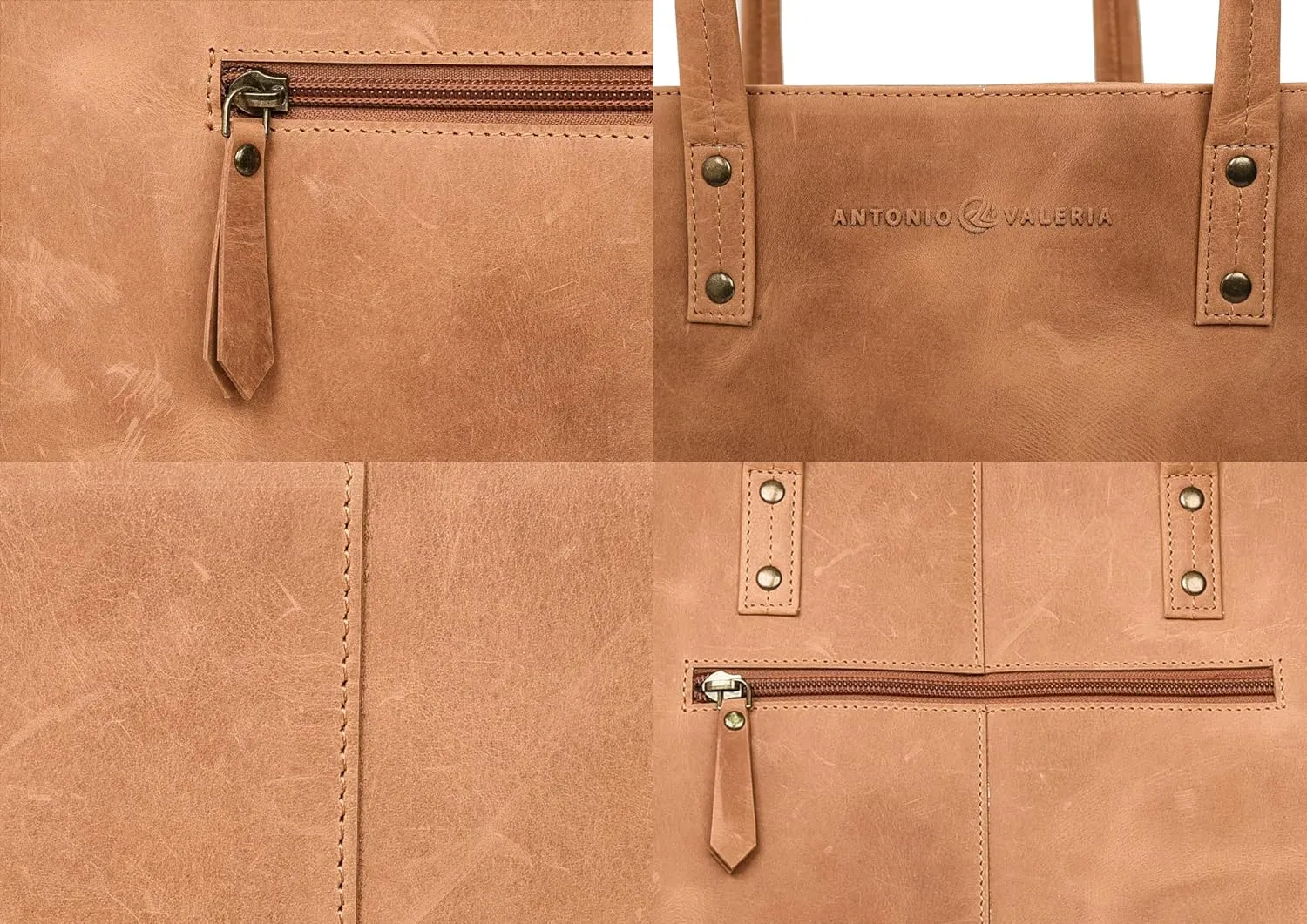 ANTONIO VALERIA Avery Leather Tote/Top Handle Shoulder Bag for Women