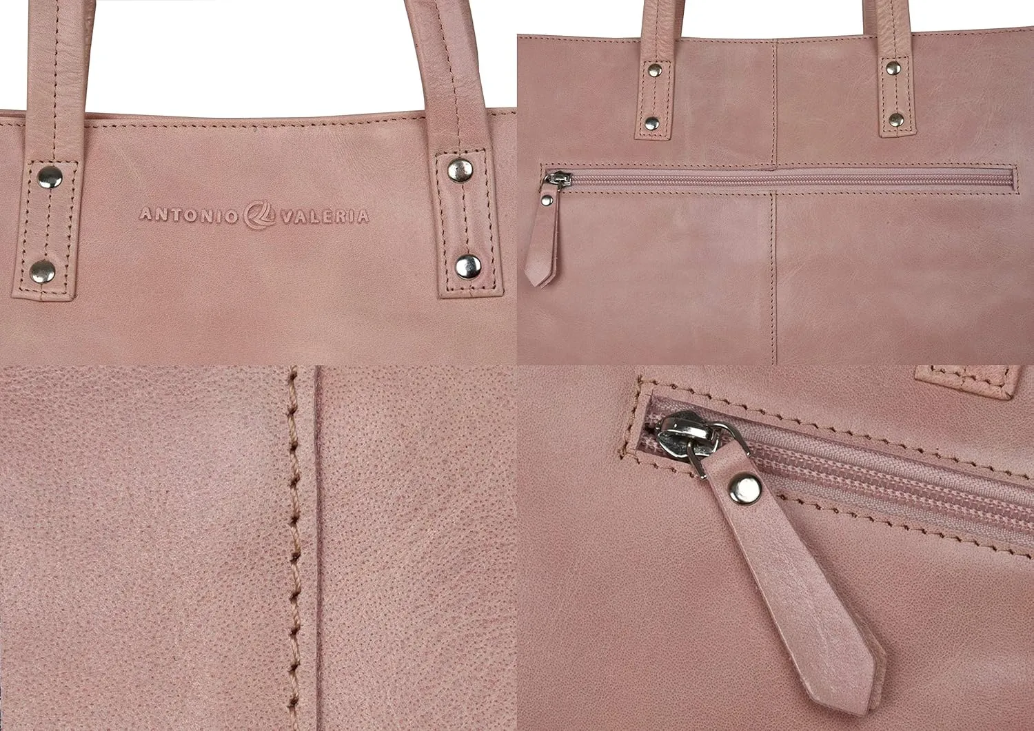 ANTONIO VALERIA Avery Leather Tote/Top Handle Shoulder Bag for Women
