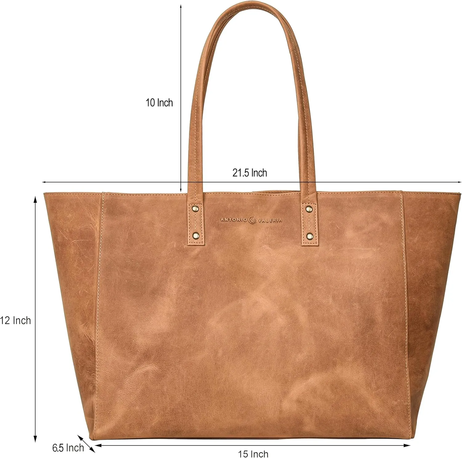 ANTONIO VALERIA Avery Leather Tote/Top Handle Shoulder Bag for Women