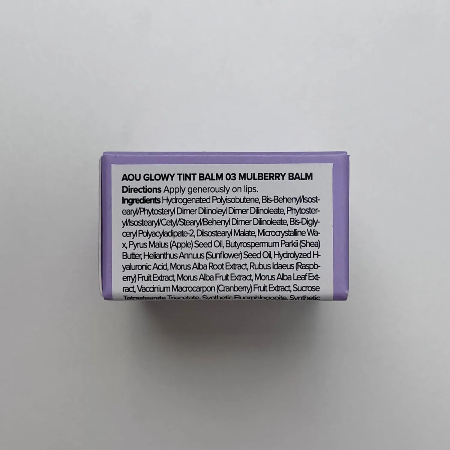 AOU GLOWY TINT BALM Tinted Lip Balm with Natural Gloss Instant Hydration for Chapped Lips 0.12Oz (03 Mulberry Balm)