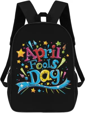 April Fool's Day 17 Inches Unisex Laptop Backpack Lightweight Shoulder Bag Travel Daypack