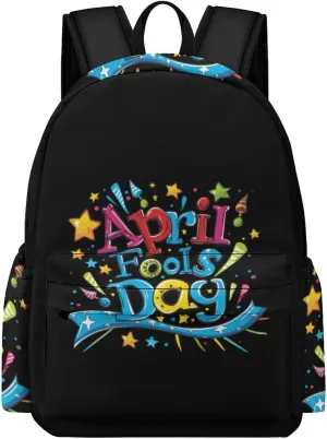 April Fool's Day Unisex Laptop Backpack Lightweight Shoulder Bag Travel Daypack
