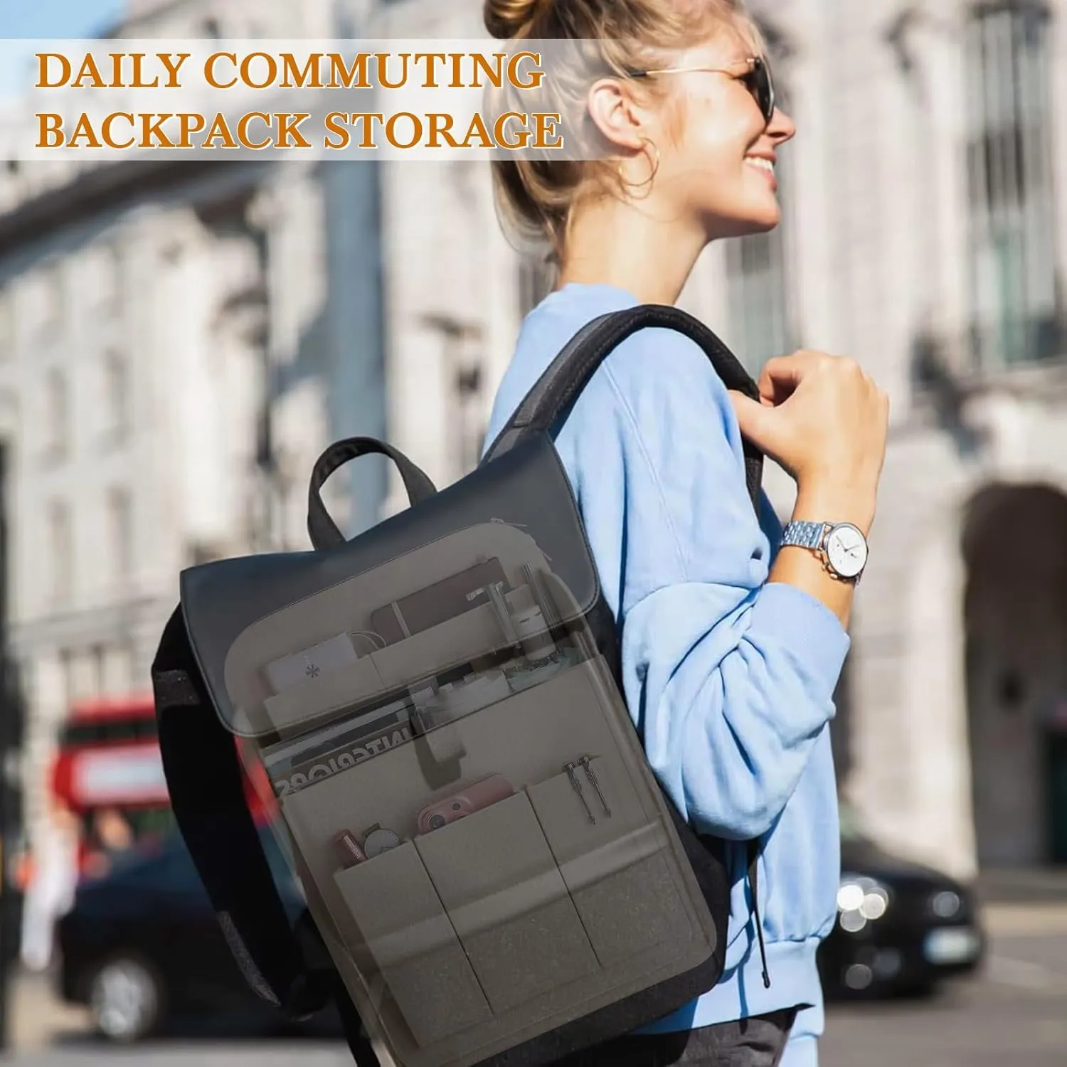 APSOONSELL Backpack Organizer Insert, Felt Bag Organizer for Rucksack Shoulder
