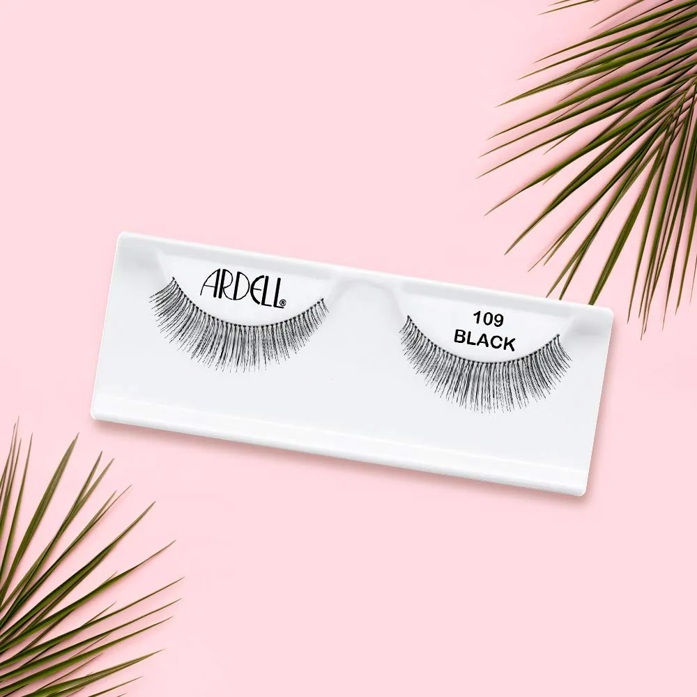 Ardell Natural Lashes False Eyelashes 109 - Black, Reusable Strip Lashes Lash Enhancement for Everyday Wear, 4 Pack