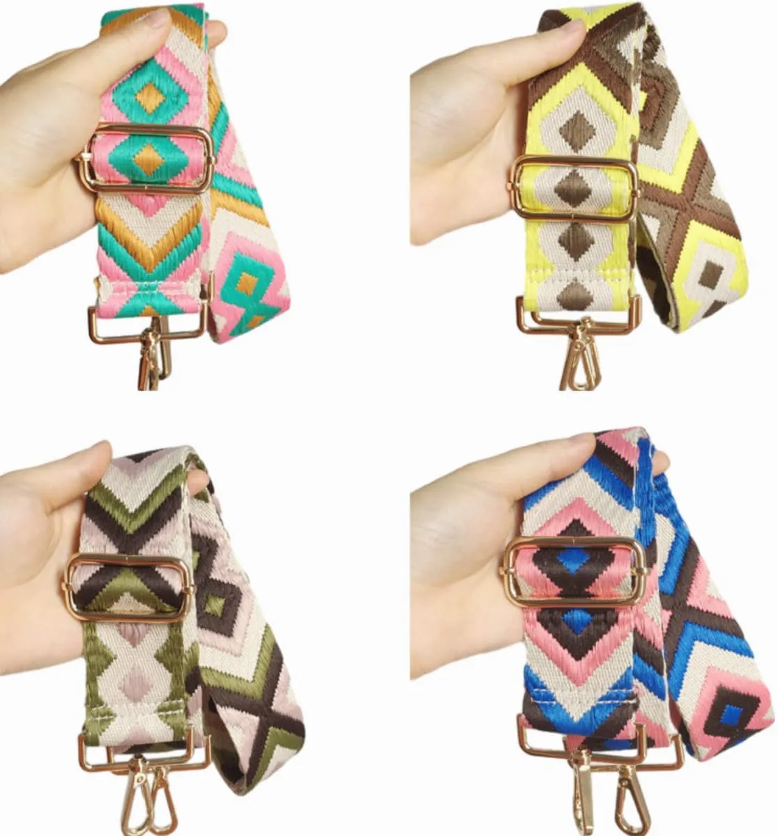 Argyle Pattern Adjustable Bag Strap Replacement 2inch Wide Jacquard Belt for Purse Shoulder Guitar Camera Luggage Bags (Coffee Burgundy Coffee)