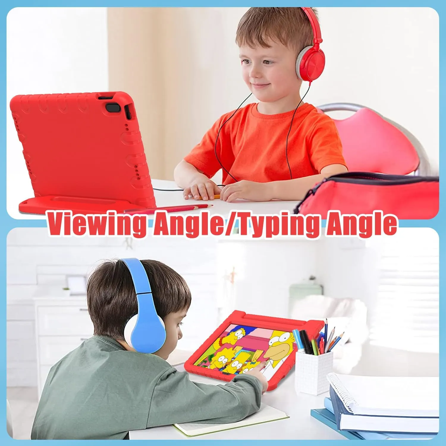 AVAWO Kids Case for New iPad (A16) 11th Generation 11 Inch 2025, iPad 10th Generation 10.9" 2022 with Built-in Screen Protector Durable Shockproof Lightweight Handle Cover for i Pad 10/11 Gen, Red