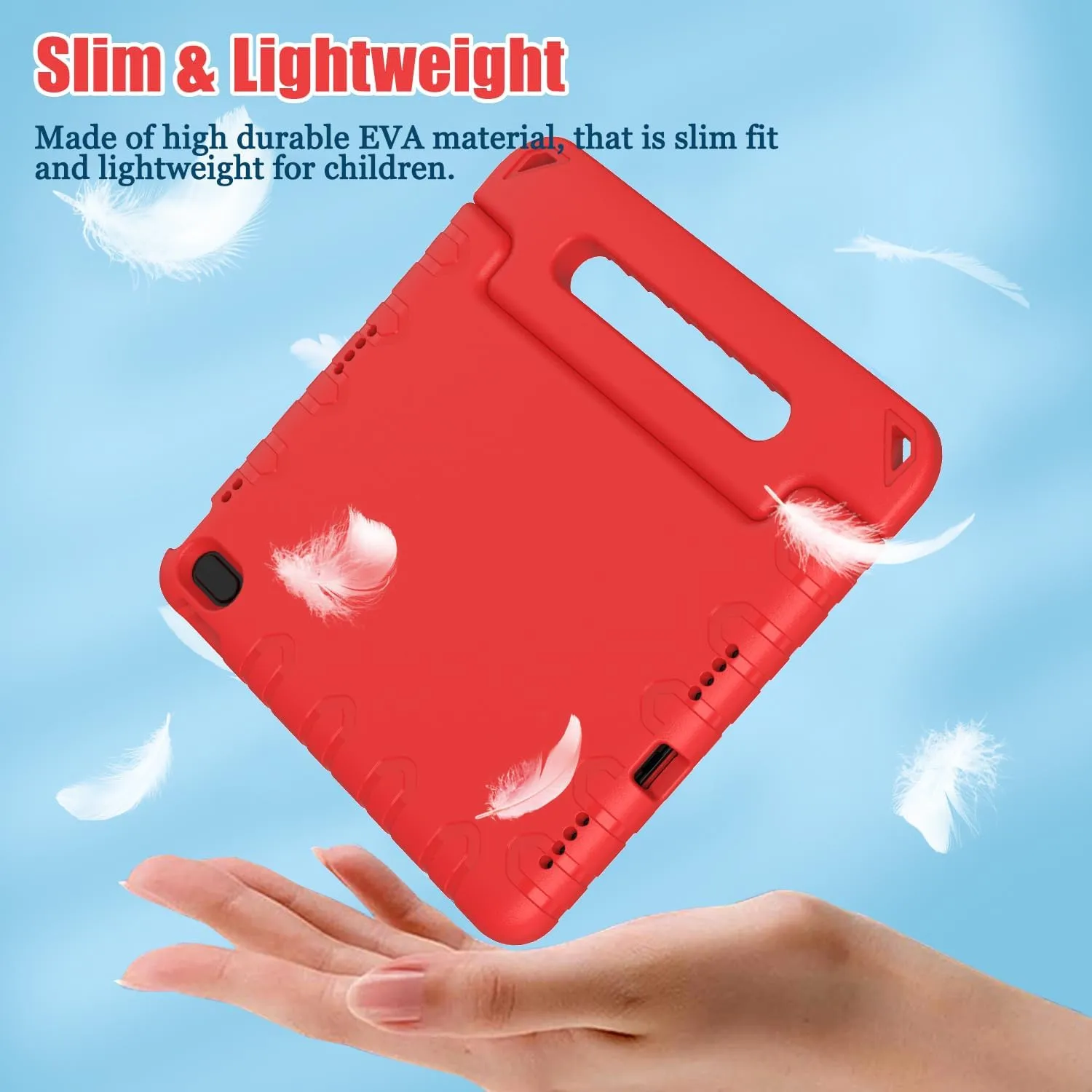 AVAWO Kids Case for New iPad (A16) 11th Generation 11 Inch 2025, iPad 10th Generation 10.9" 2022 with Built-in Screen Protector Durable Shockproof Lightweight Handle Cover for i Pad 10/11 Gen, Red
