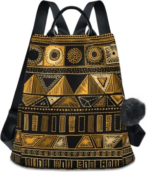 Aztec Tribal Ethnic Backpack Purse for Women Anti theft Back Pack with Adjustable Straps Embroidery Shoulder Fashion Bag Travel Handbag Large