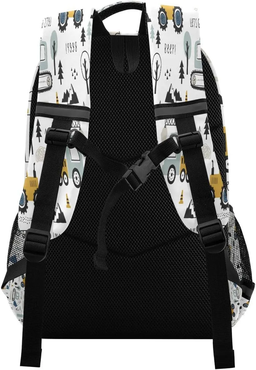 Backpack Bookbag Childish Truck Excavator School Bag Travel Bag for Girls Boys Teen