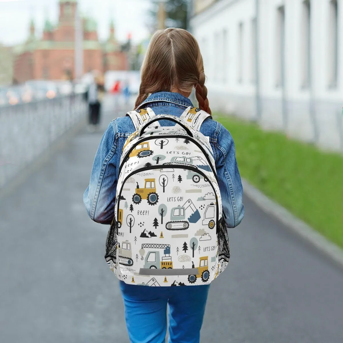 Backpack Bookbag Childish Truck Excavator School Bag Travel Bag for Girls Boys Teen