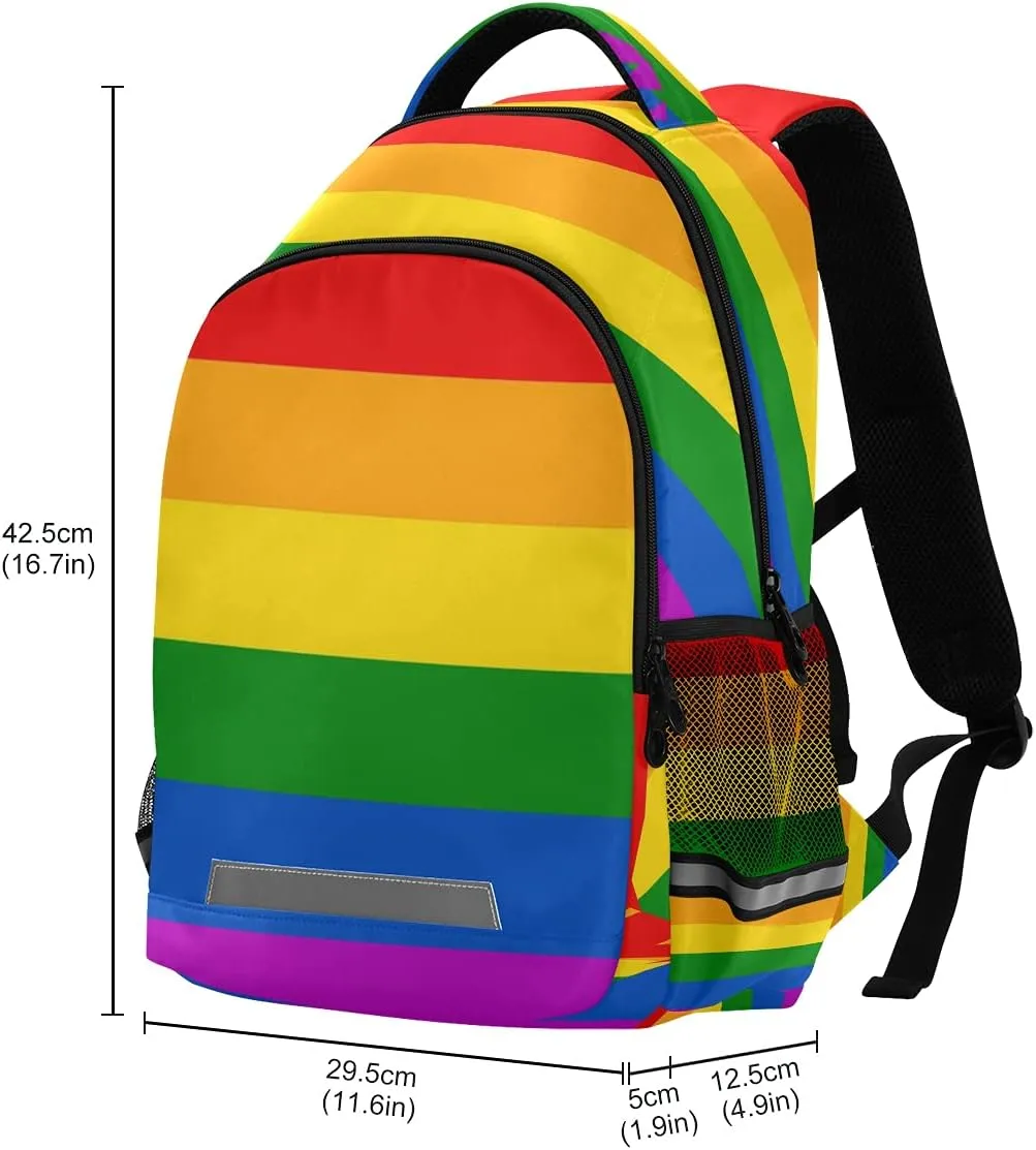 Backpack Bookbag Rainbow Flag School Bag Travel Bag for Girls Boys Teen One Size