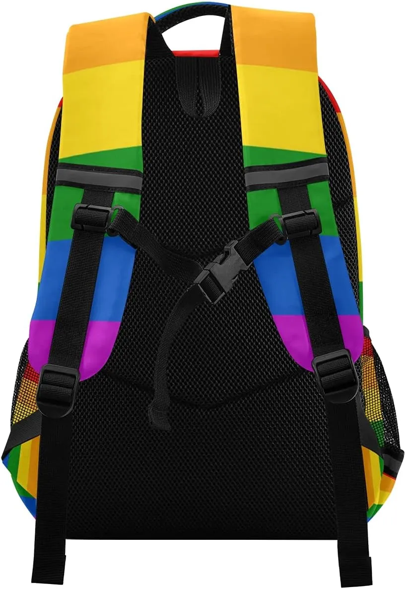 Backpack Bookbag Rainbow Flag School Bag Travel Bag for Girls Boys Teen One Size