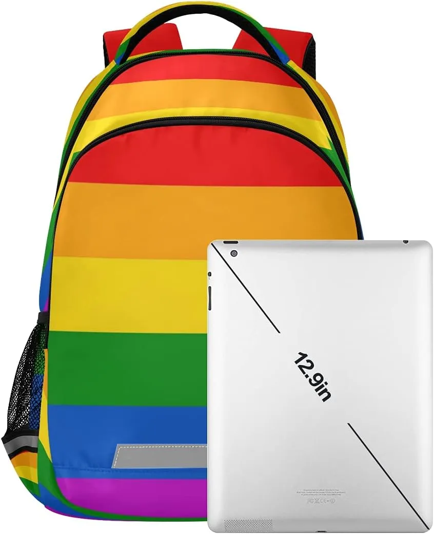 Backpack Bookbag Rainbow Flag School Bag Travel Bag for Girls Boys Teen One Size
