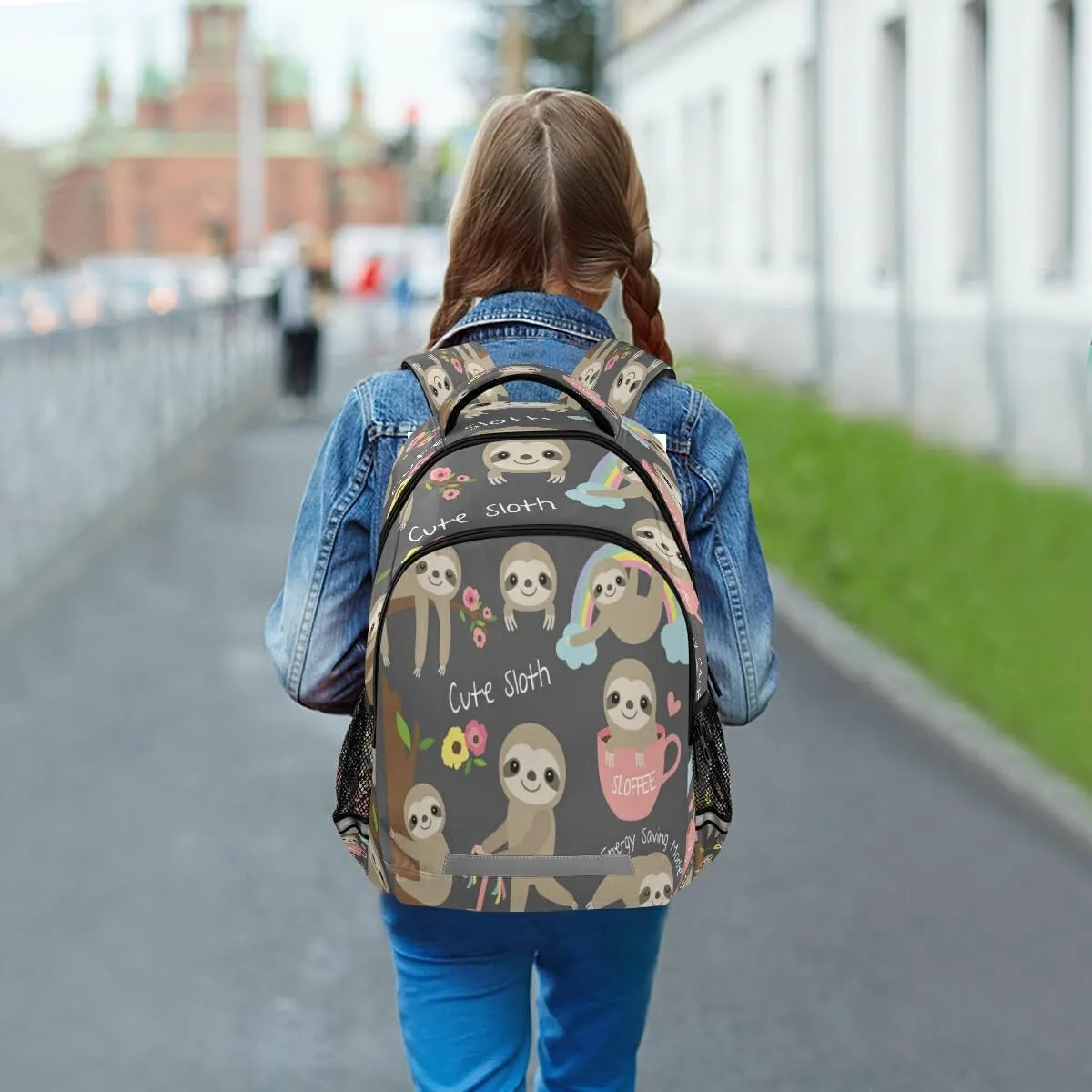 Backpack Bookbag School Bag Cute Sloth Travel Bag for Girls Boys Teen