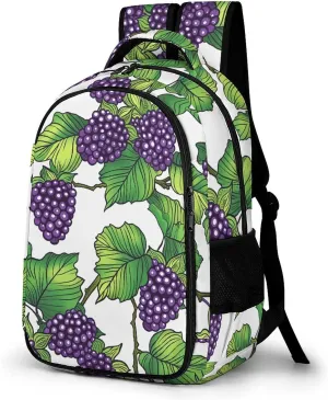 Backpack For Women Men Casual Travel Daypacks Hand Drawn Mulberries Rucksuck For Work Cute Laptop Backpack