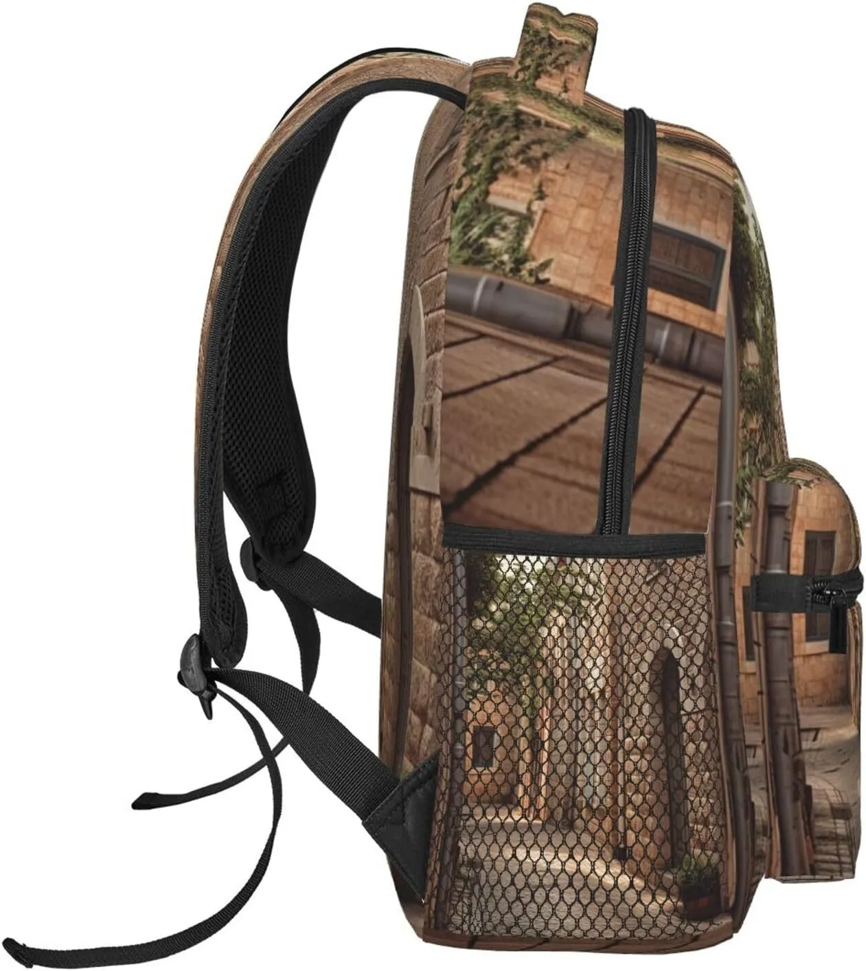 Backpack Travel Laptop Backpack for Men Women Lightweight Rucksack Architecture Streets Houses Casual Daypack