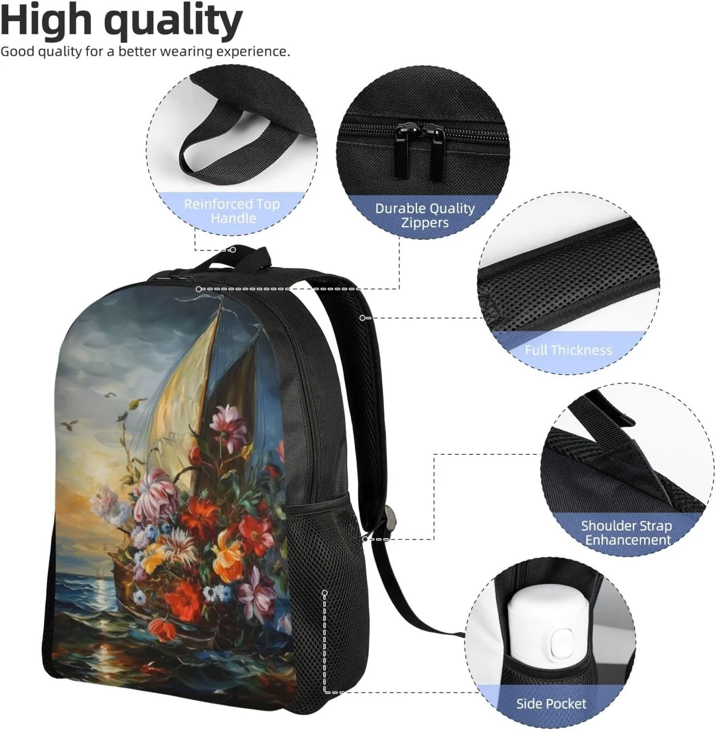 Backpack Travel Laptop Backpack For Men Women Lightweight Rucksack Artwork Casual Daypack