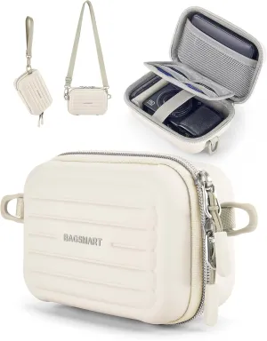 BAGSMART Digital Camera Case, Waterproof & Protective Small Camera Bag with 2 Carrying Ways, Lightweight camera sling bag for Canon PowerShot ELPH 180/190 / Sony DSCW800/DSCW830 - Beige