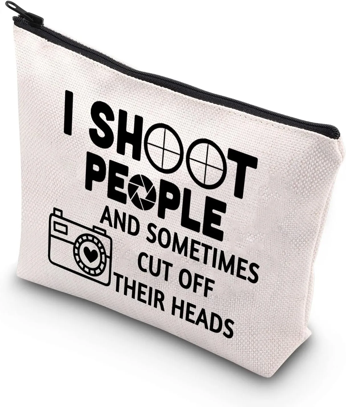 BDPWSS Photographer Makeup Bag I Shoot People And Sometimes Cut Off Their Heads Funny Photography Gift For Camera Lover (Sometimes cut off)