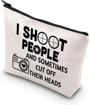BDPWSS Photographer Makeup Bag I Shoot People And Sometimes Cut Off Their Heads Funny Photography Gift For Camera Lover (Sometimes cut off)