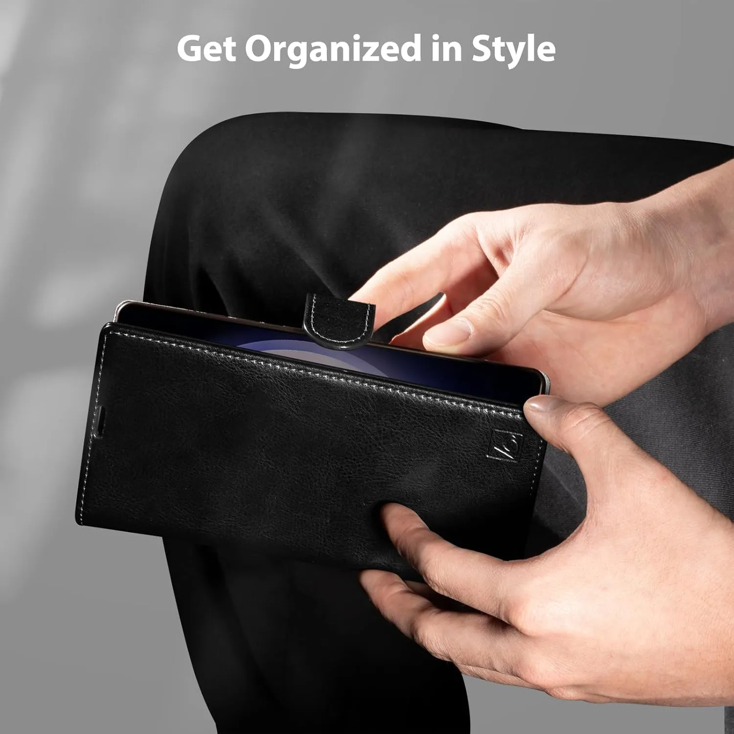 Belemay Wallet Case for Samsung Galaxy S25, Durable Genuine Leather [Scratch Resistant] RFID Blocking Card Holders, Shockproof TPU Shell, Kickstand, Protective Flip Folding Cover 6.2", Black