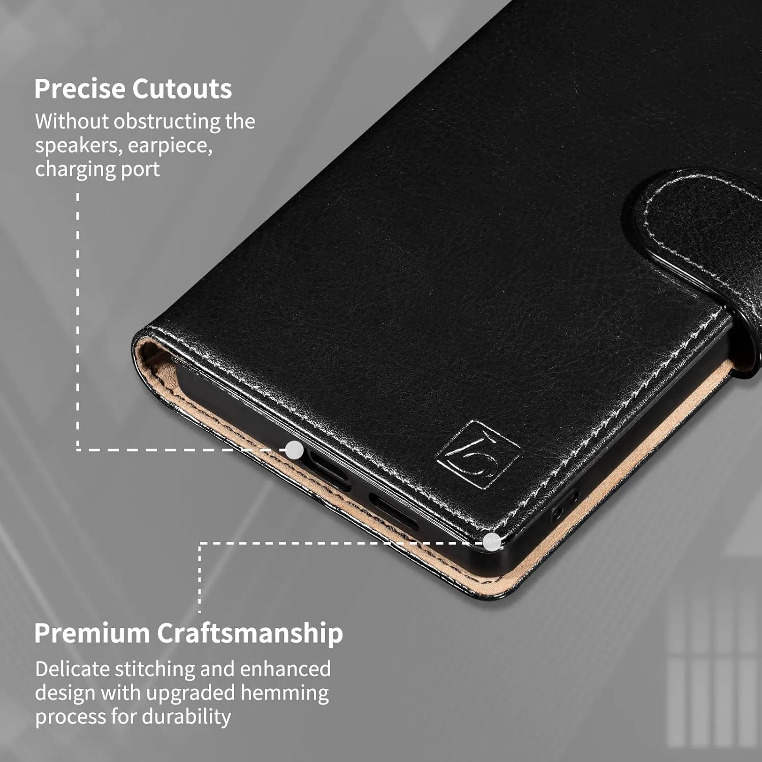 Belemay Wallet Case for Samsung Galaxy S25, Durable Genuine Leather [Scratch Resistant] RFID Blocking Card Holders, Shockproof TPU Shell, Kickstand, Protective Flip Folding Cover 6.2", Black