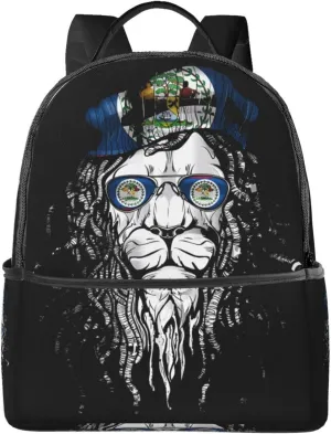 Belize Lion Flagl Casual Backpacks Laptop Backpack Carry-on Daypack Sports Travel Rucksack Lightweight Working Bag for Outdoor Hiking Cycling Walking