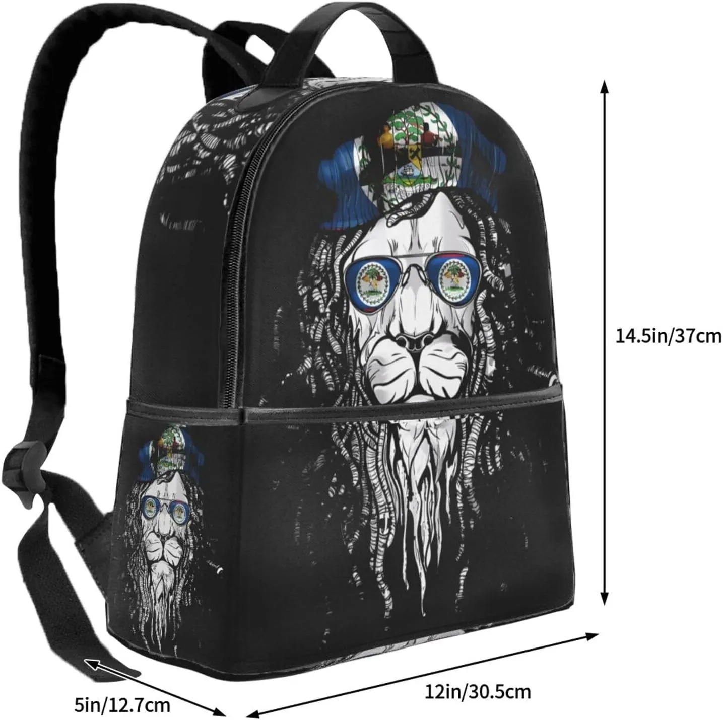 Belize Lion Flagl Casual Backpacks Laptop Backpack Carry-on Daypack Sports Travel Rucksack Lightweight Working Bag for Outdoor Hiking Cycling Walking