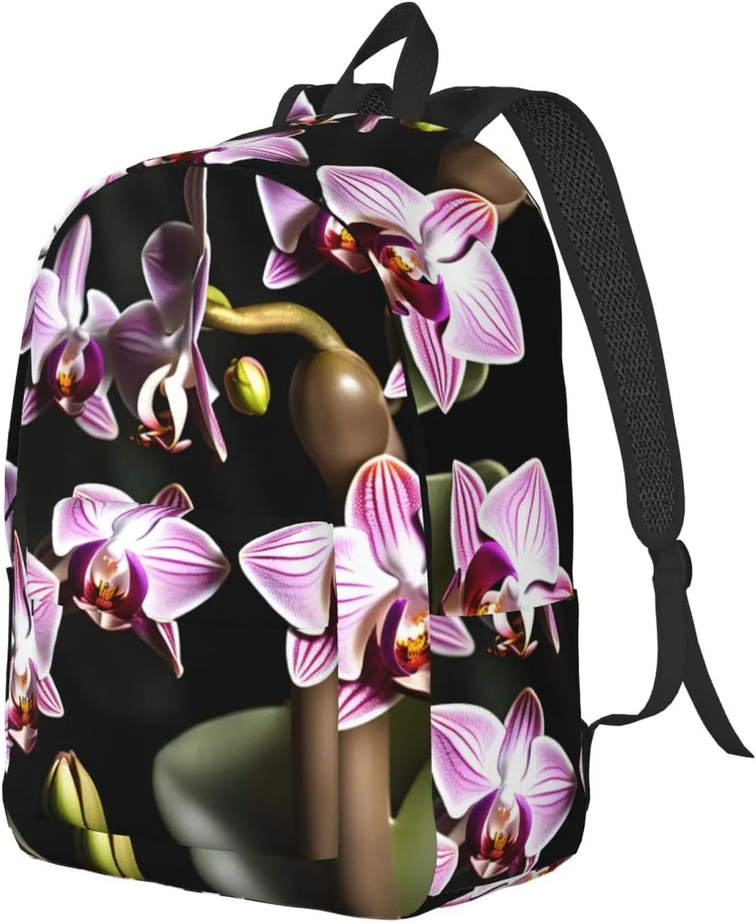 Bell Orchid Pattern Classic Style Backpacks Travel Bag For Men Women Lightweight Back Pack With Laptop Compartmen