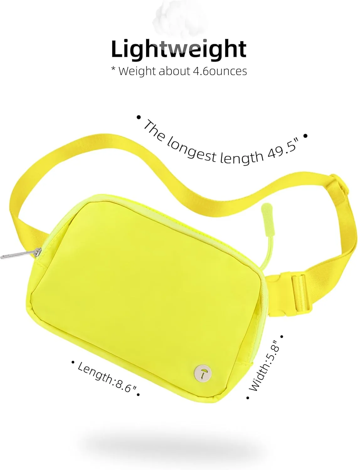 Belt Bag For Women Girls Kids Fanny Pack Crossbody Bag Fashionable Waist Packs With Adjustable Strap Waterproof For Travel Walking Running Hiking Neon Yellow