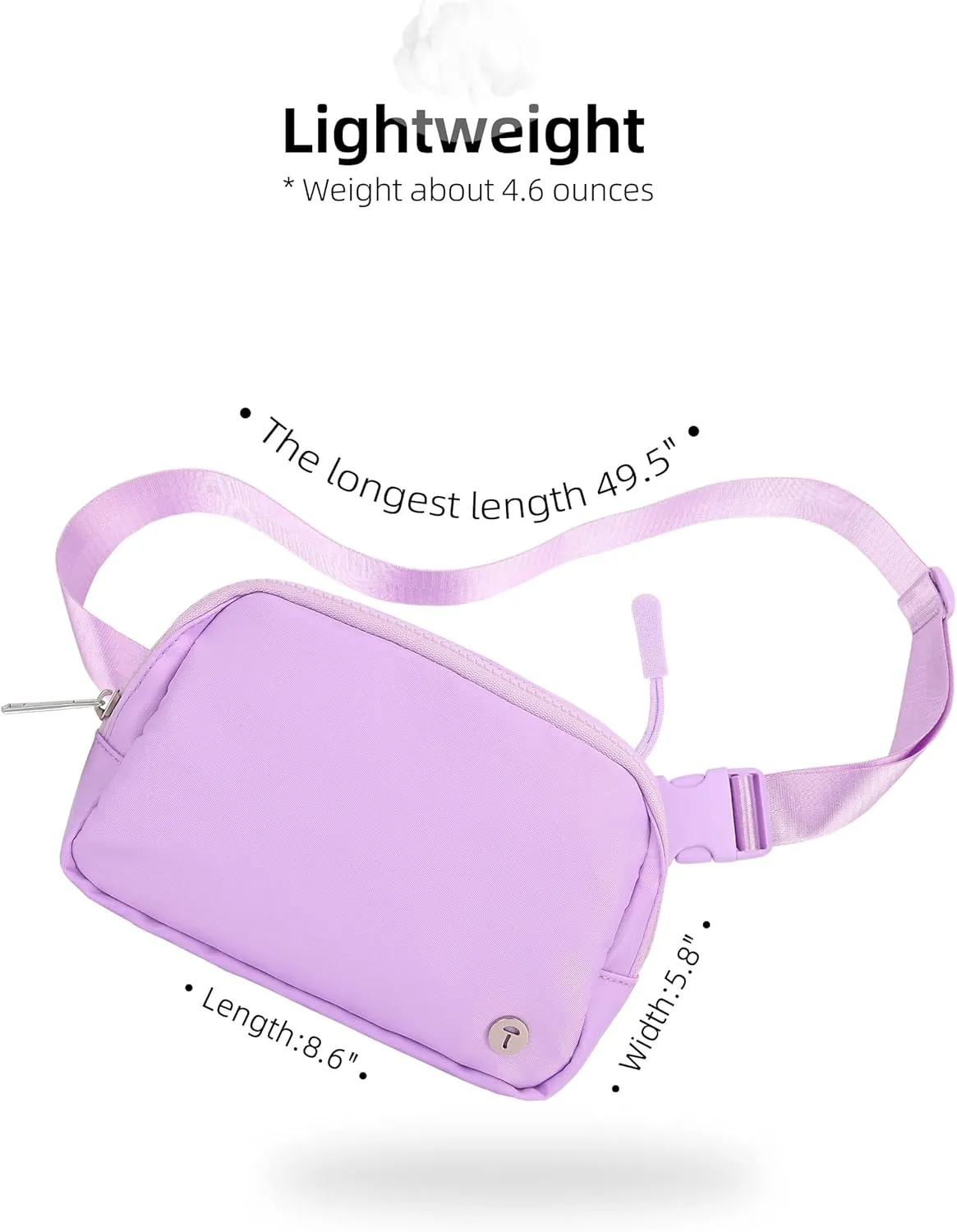 Belt Bag For Women Girls Kids Fanny Pack Crossbody Bag Fashionable Waist Packs With Adjustable Strap Waterproof For Travel Walking Running Hiking Purple Lavender