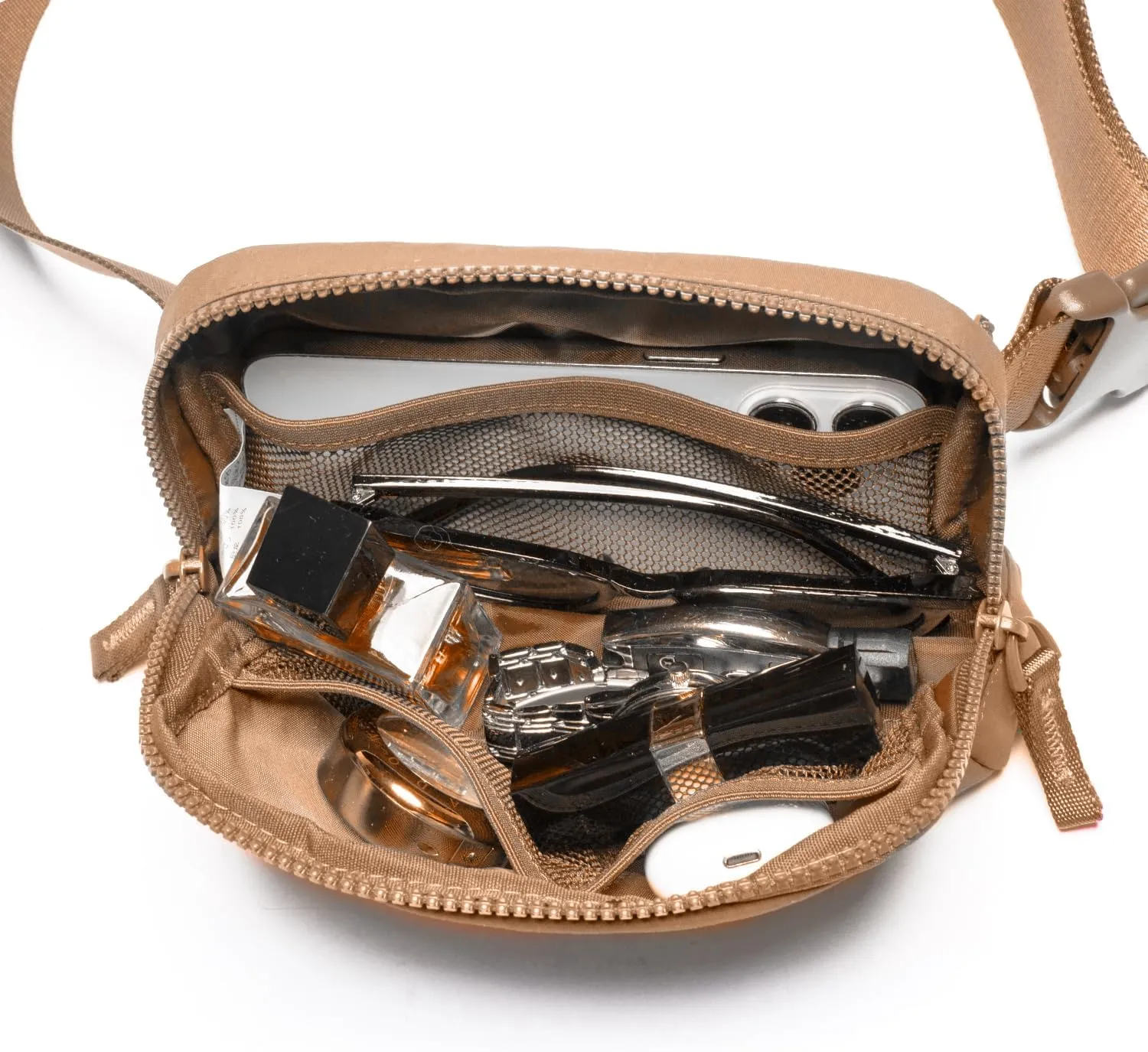 Belt Bag for Women Two-Way Zipper Cross Body Fanny Pack Fashion Waist Packs Everywhere Belt Bag with Adjustable Strap Gifts for Teen Girls Women Men (Brown)