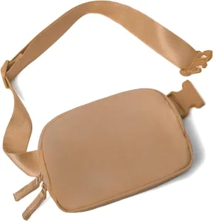 Belt Bag for Women Two-Way Zipper Cross Body Fanny Pack Fashion Waist Packs Everywhere Belt Bag with Adjustable Strap Gifts for Teen Girls Women Men (Brown)