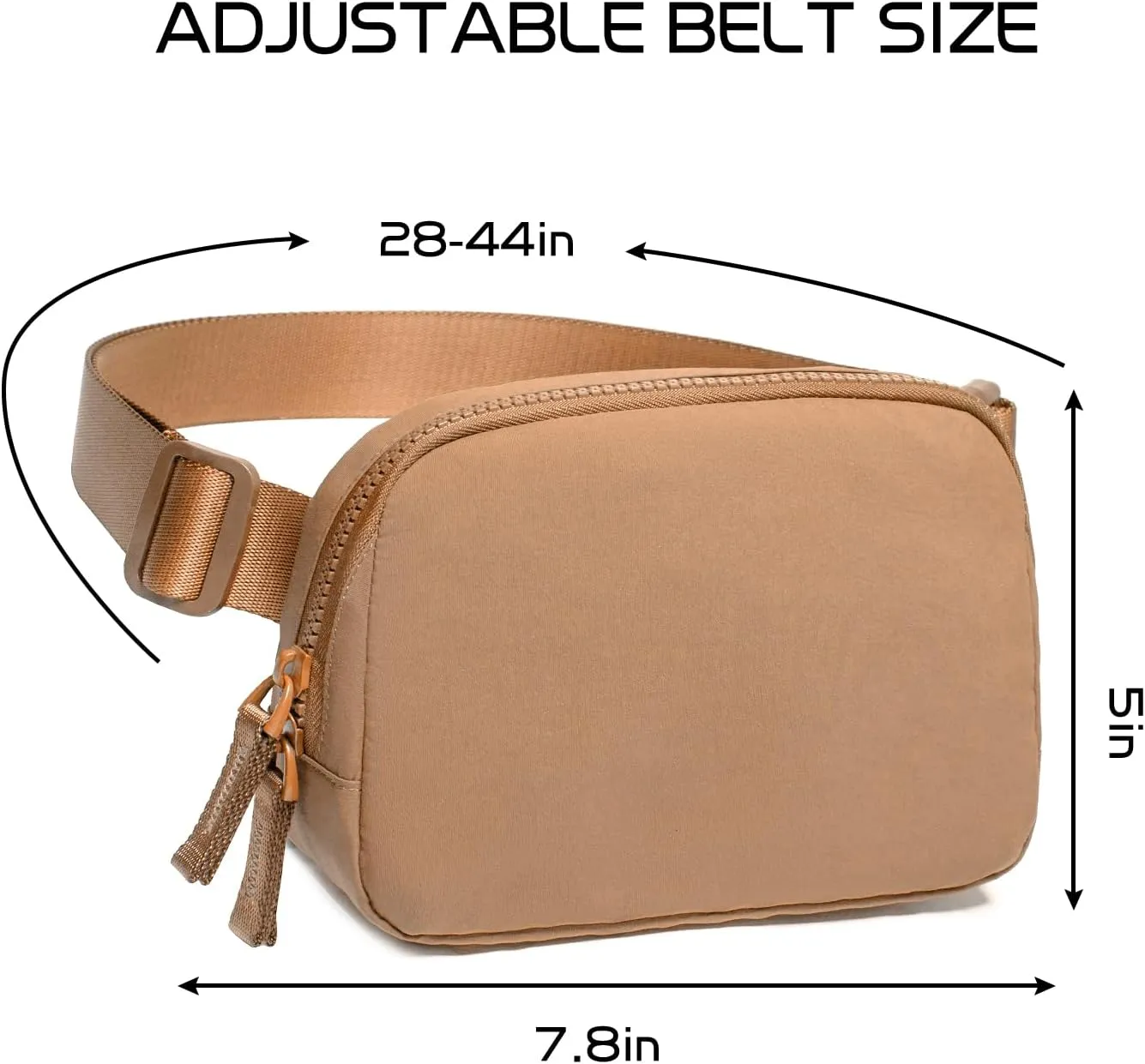 Belt Bag for Women Two-Way Zipper Cross Body Fanny Pack Fashion Waist Packs Everywhere Belt Bag with Adjustable Strap Gifts for Teen Girls Women Men (Brown)