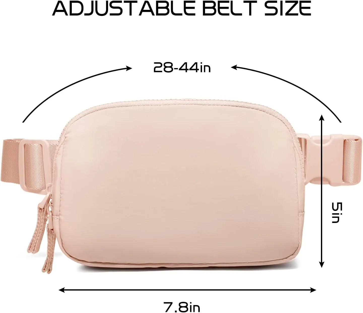 Belt Bag for Women Two-Way Zipper Cross Body Fanny Pack Fashion Waist Packs Everywhere Belt Bag with Adjustable Strap Gifts for Teen Girls Women Men (Coral Pink)