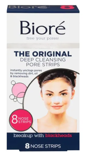Biore Deep Cleansing Pore Strips 8 nose strips (Pack of 6)