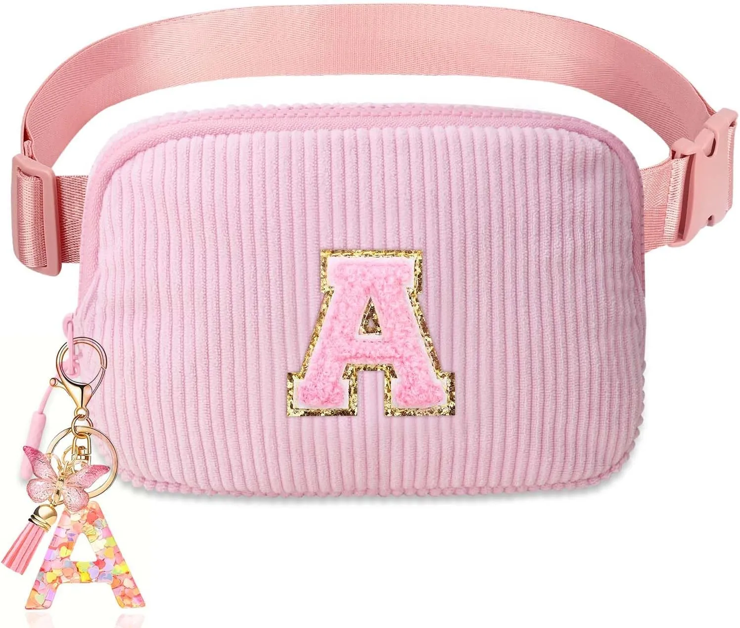 Birthday Gifts for Teenager Girls Kids - Personalized Belt Bag for Girls Women Fashion Waist Packs Trendy Travel Fanny Pack Crossbody Bags with with Initial Letter Patch Cute Stuff A