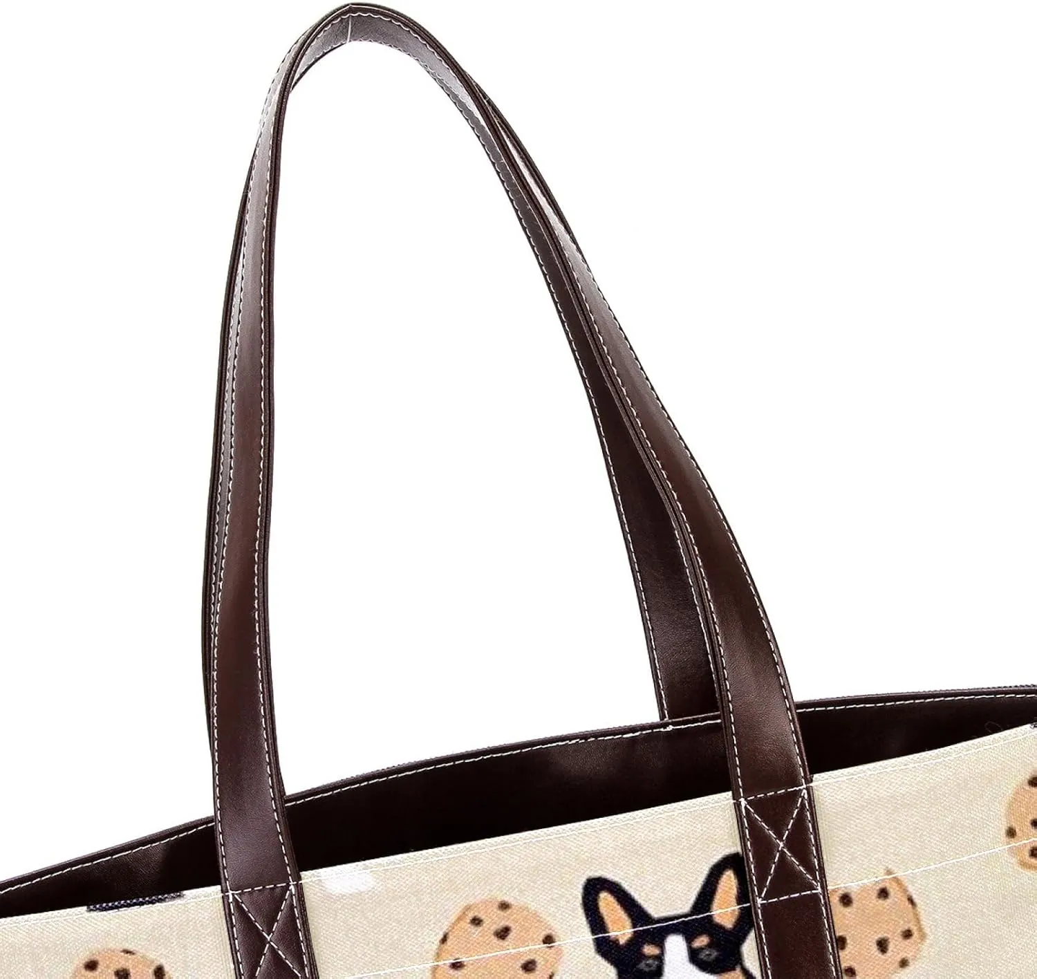 Blue Corgi Dog Fashion Leather Purse Bag for Women Top Handle Ladies Shoulder Bags with Pockets Zipper