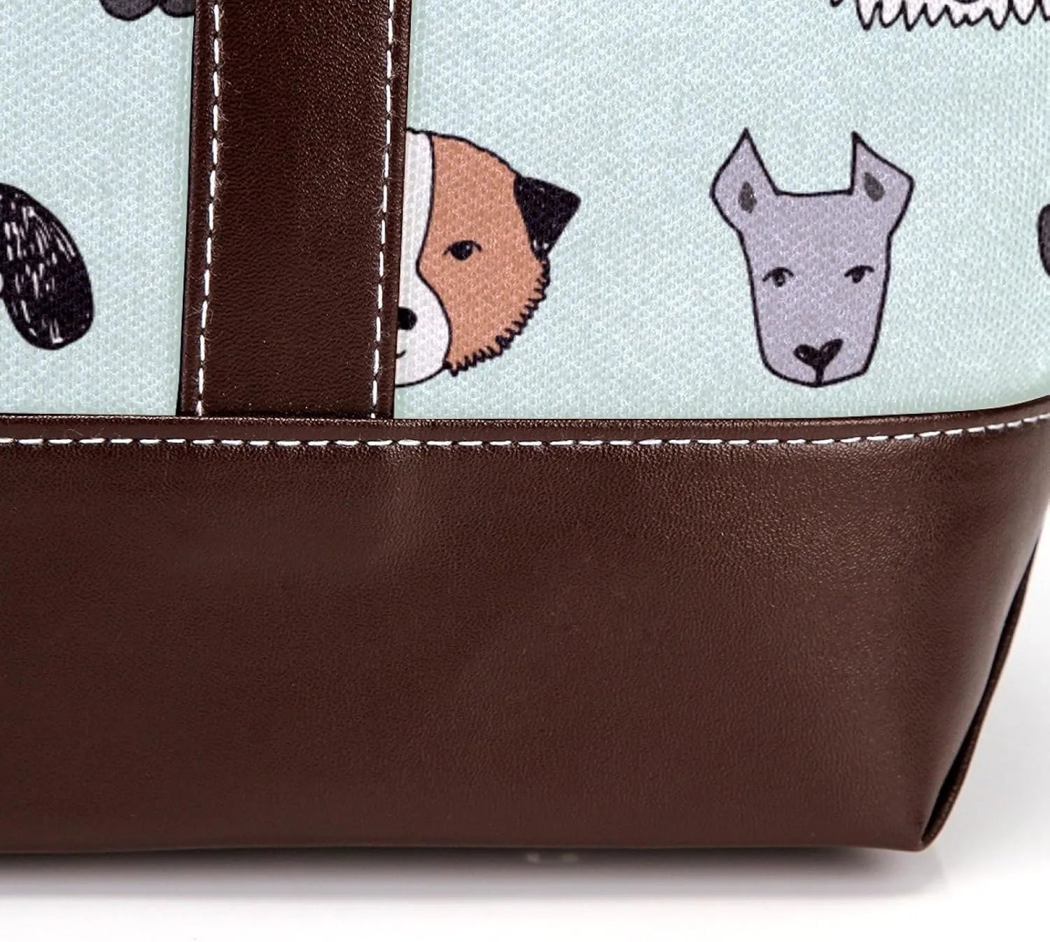 Blue Corgi Dog Fashion Leather Purse Bag for Women Top Handle Ladies Shoulder Bags with Pockets Zipper