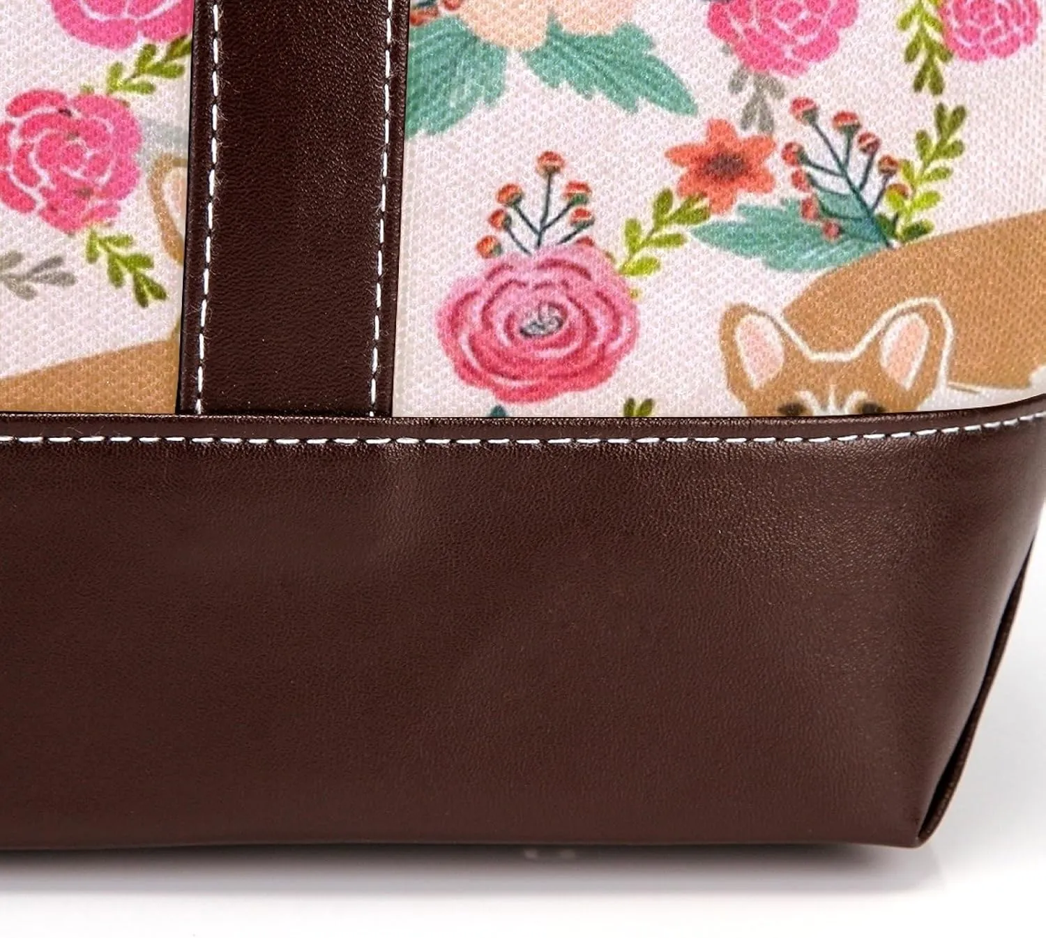 Blue Corgi Dog Fashion Leather Purse Bag for Women Top Handle Ladies Shoulder Bags with Pockets Zipper