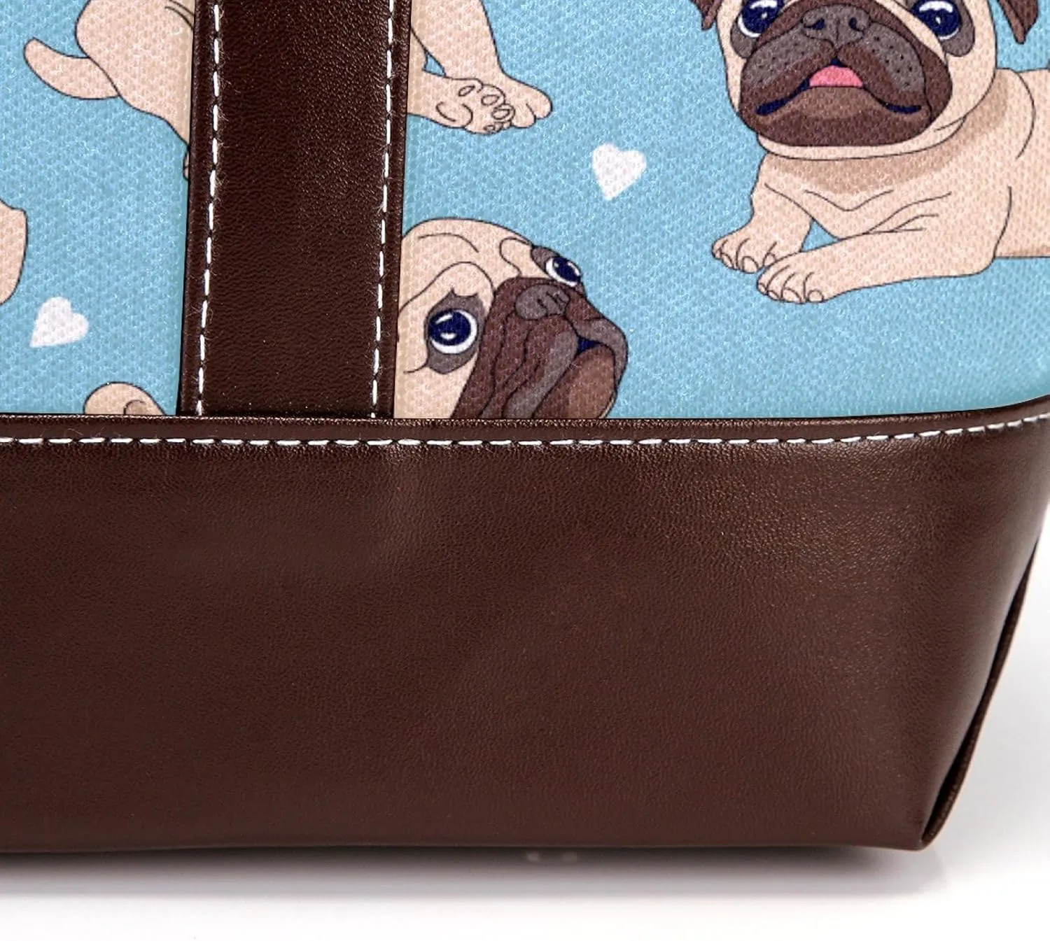 Blue Corgi Dog Fashion Leather Purse Bag for Women Top Handle Ladies Shoulder Bags with Pockets Zipper