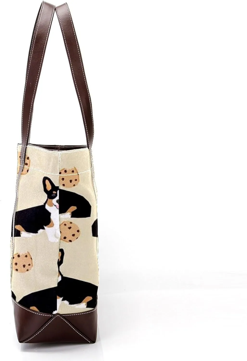 Blue Corgi Dog Fashion Leather Purse Bag for Women Top Handle Ladies Shoulder Bags with Pockets Zipper