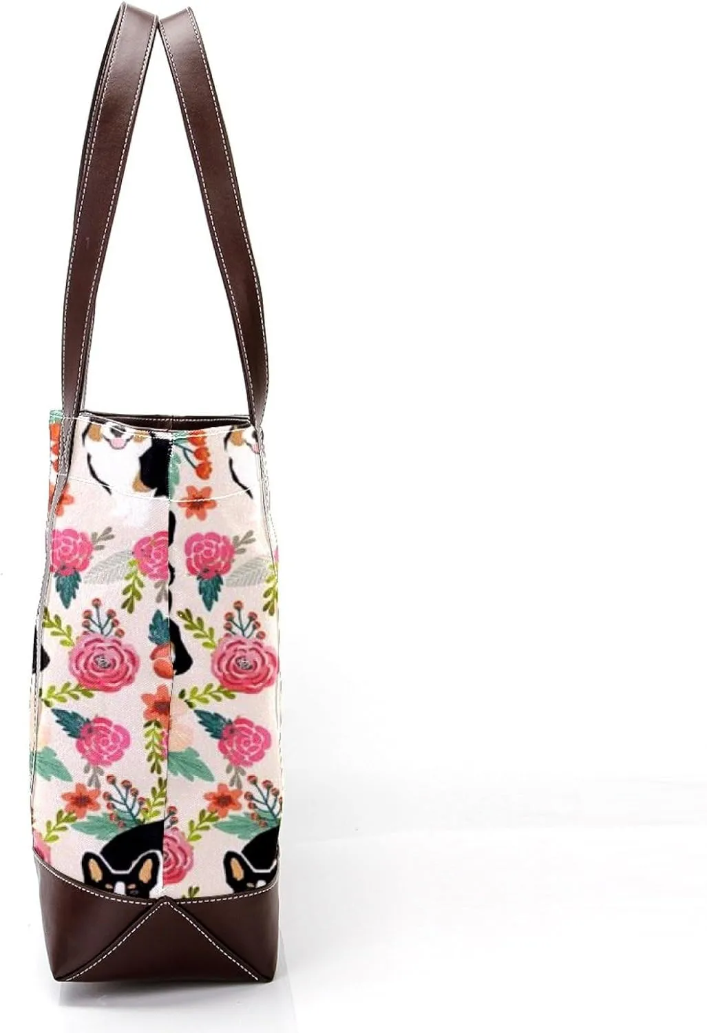 Blue Corgi Dog Fashion Leather Purse Bag for Women Top Handle Ladies Shoulder Bags with Pockets Zipper