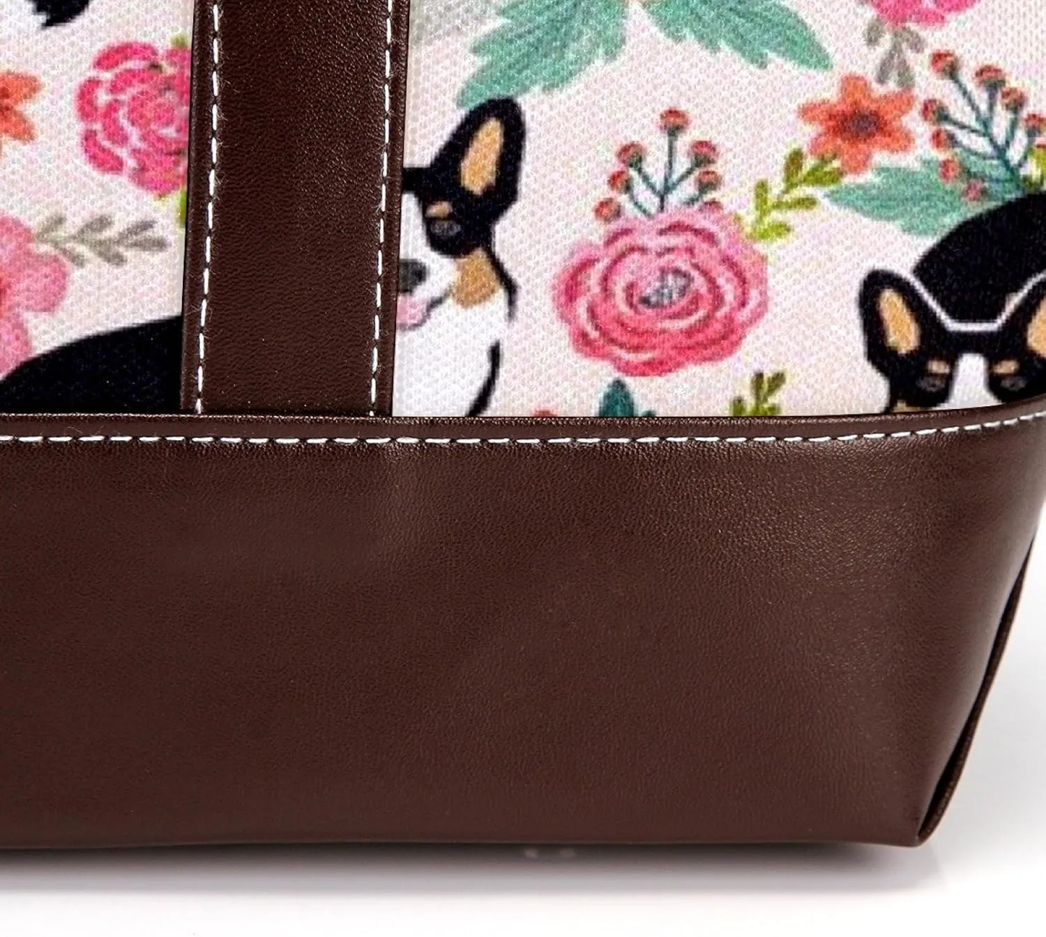 Blue Corgi Dog Fashion Leather Purse Bag for Women Top Handle Ladies Shoulder Bags with Pockets Zipper