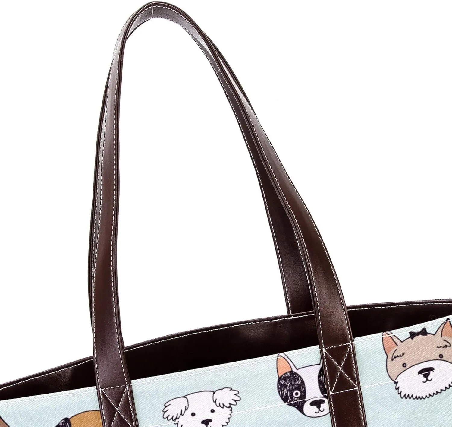 Blue Corgi Dog Fashion Leather Purse Bag for Women Top Handle Ladies Shoulder Bags with Pockets Zipper