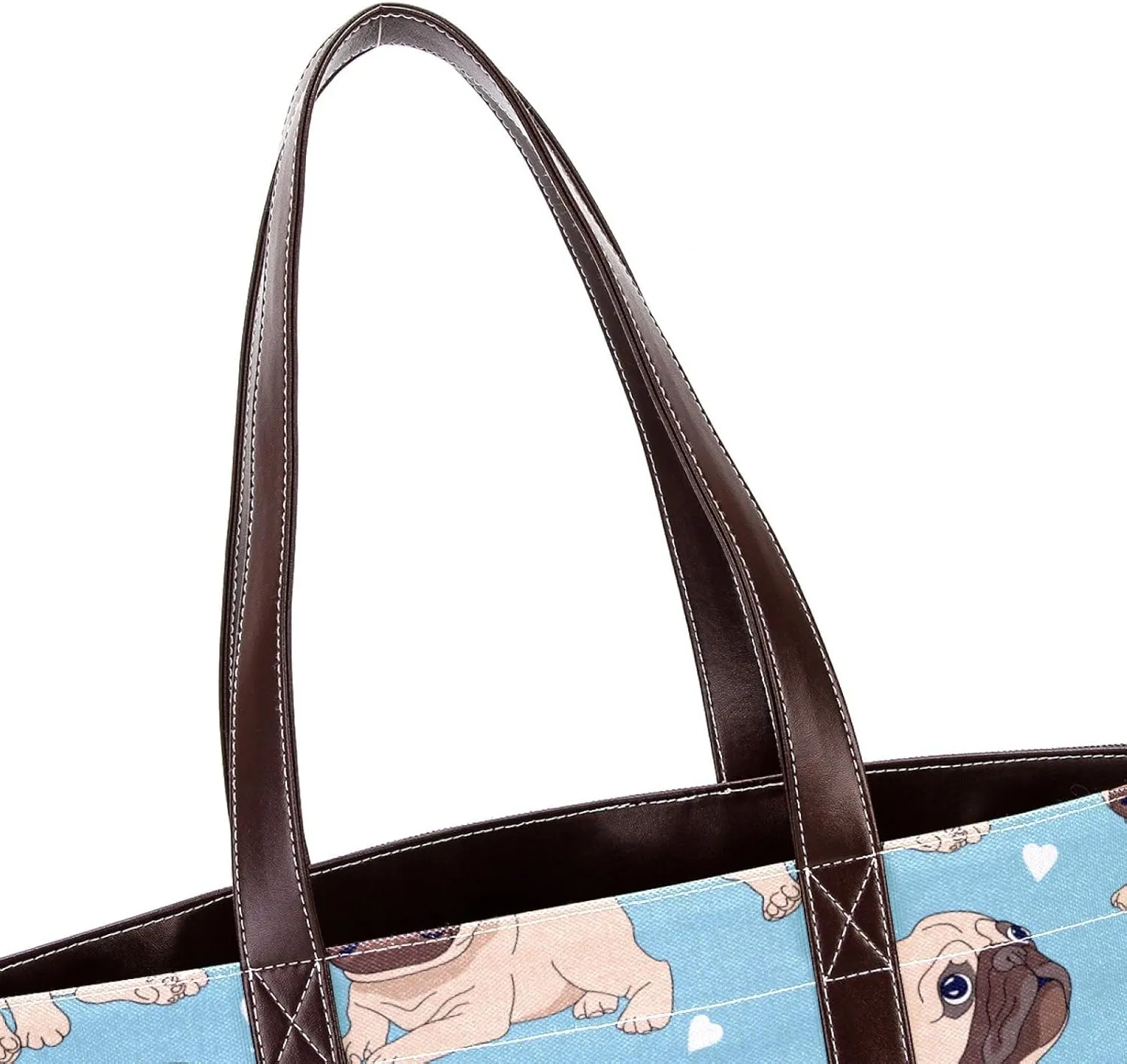 Blue Corgi Dog Fashion Leather Purse Bag for Women Top Handle Ladies Shoulder Bags with Pockets Zipper