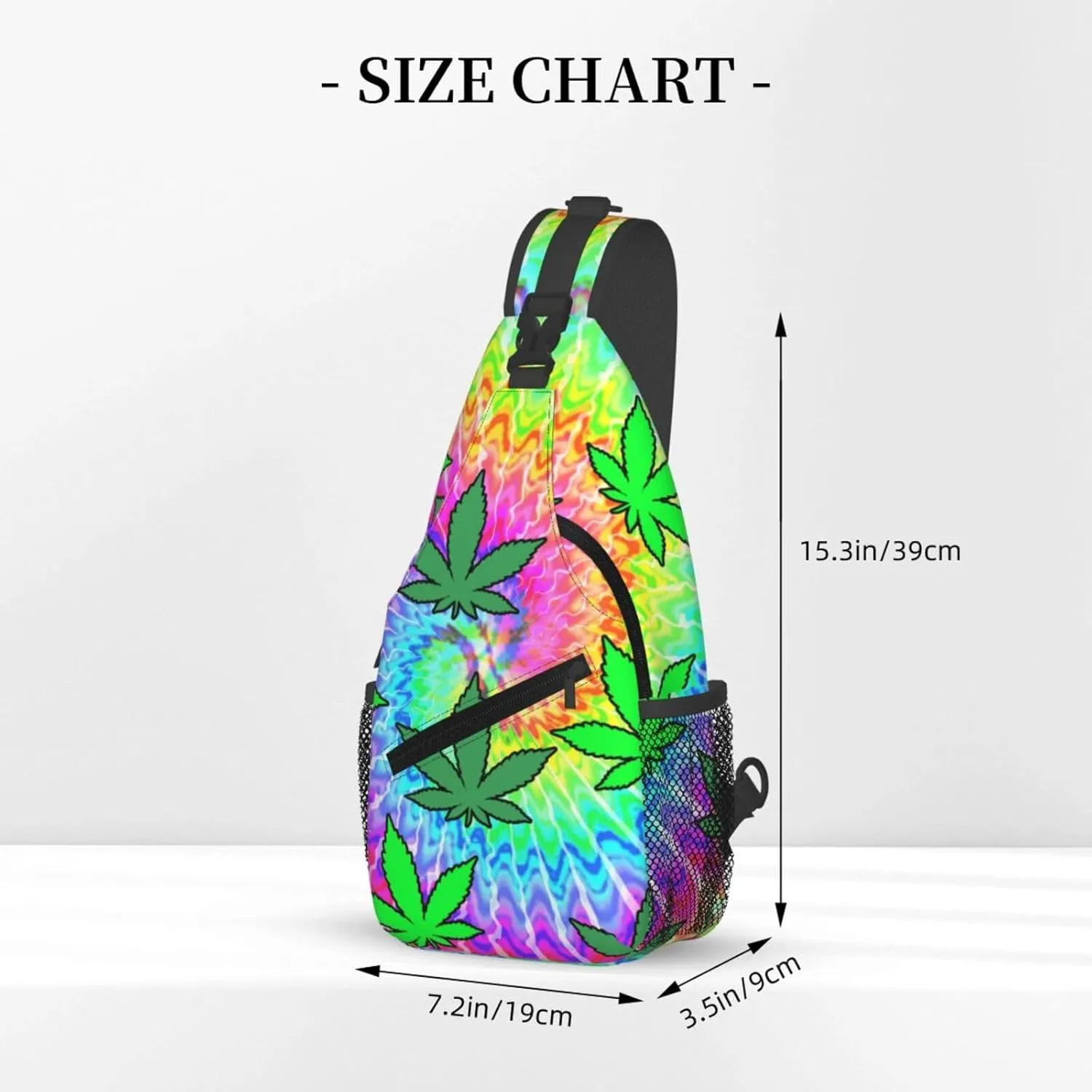 Blue Tie Dye Crossbody Bags Men Cross Chest Bag Women Adjustable Sling Backpack Shoulder Bag