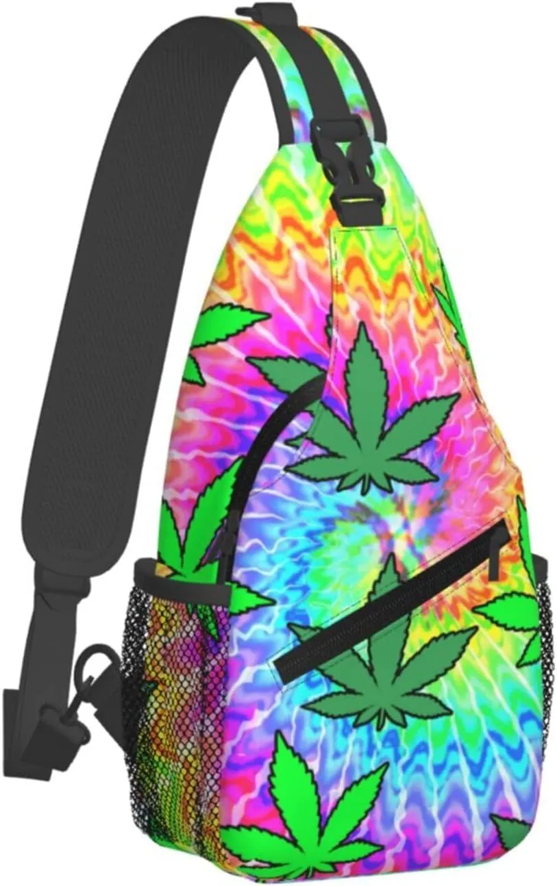 Blue Tie Dye Crossbody Bags Men Cross Chest Bag Women Adjustable Sling Backpack Shoulder Bag